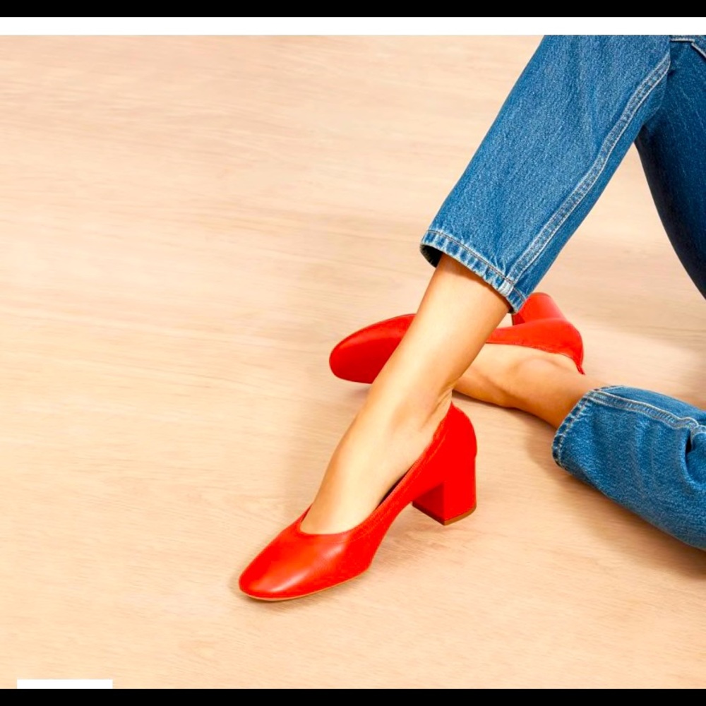Everlane Day Heel (Bright Red)